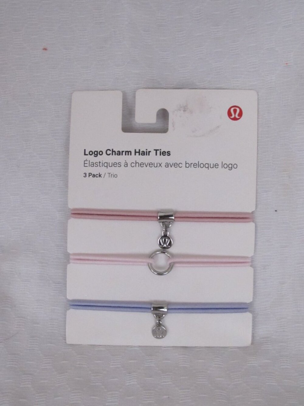 New - Lululemon Logo Charm Hair Ties